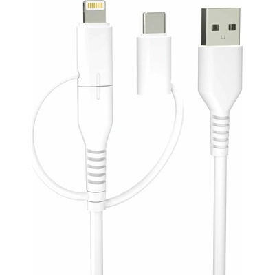 Forever KR3W1-00 3w1 USB-A -USB-C+ microUSB + Lightning 1,5m bílý
