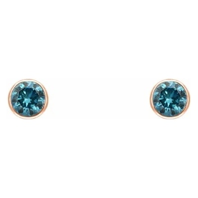 Eppi Minimalistické bezel náušnice s modrými diamantmi Viosa E36765