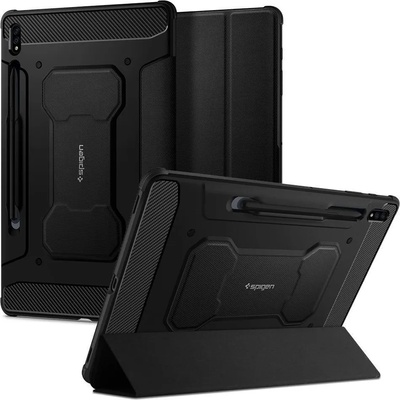 Spigen Противоударен Калъф за Samsung Tab S8/ S7, Spigen Rugged Armor Pro Case, Черен (ACS01604)