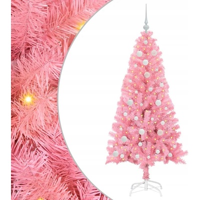 vidaXL Vánoční stromeček Růžová 150 cm PVC