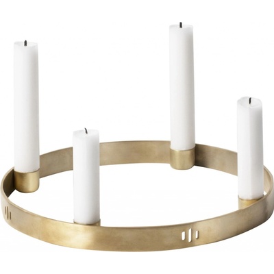 ferm LIVING Mosadzný adventný svietnik Circle Brass