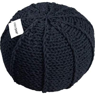 CrazyShop pletený PUF MELON čierna