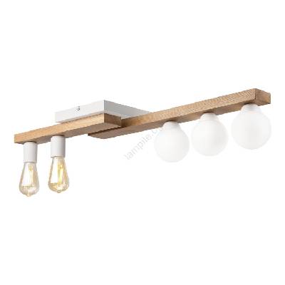 Полилей за повърхностен монтаж MATTE 2xE27/15W/230V + 3xG9/5W/230V бял/дъб (LA50157)