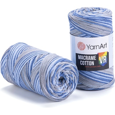 Yarn Art Macrame Cotton VR 916 šedá, modrá
