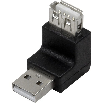 LogiLink Адаптер Logilink USB 2.0, USB-A/M - USB-A/F, 270° ъгъл, черен