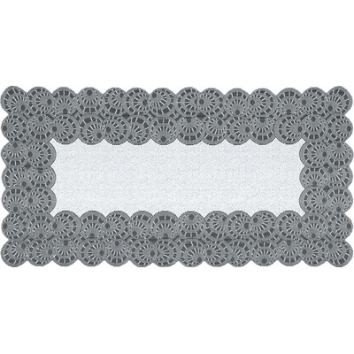 MyBestHome Žakárový ubrus běhoun Tobias bílá/šedá 60x120cm