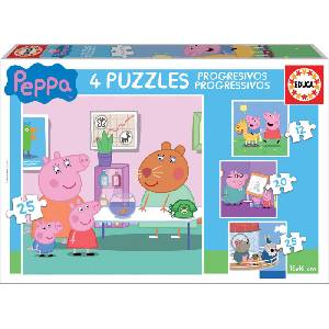 Educa Детски пъзел 4 в 1 Educa - Пепа Пиг (EDU16817)