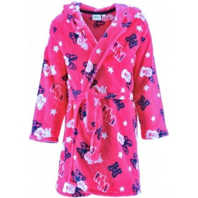 Sun City Dívčí župan Minnie s kapucou a 3D oušky coral fleece Modrá – Zboží Dáma