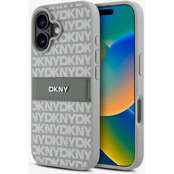 DKNY Заден капак от PU кожа с повтарящ се модел с тонални ивици за iPhone 16 Beige DKNY | Lilav | МЪЖЕ | UNI