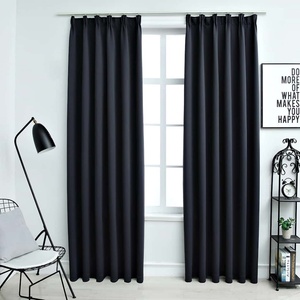 Pure Line Home Плътни завеси в цвят антрацит с перделък, 2 бр. , 140 x 245 см