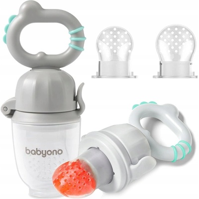 BabyOno cumlík silikon na kŕmenie Dino grey