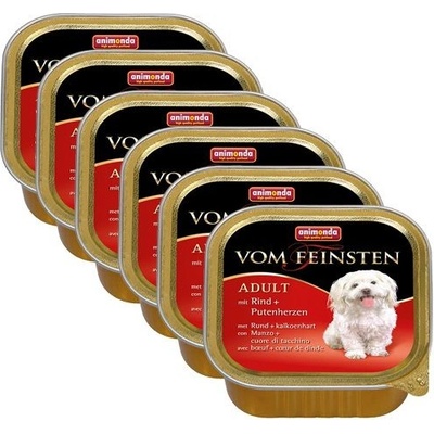 Animonda Vom Feinsten Adult Dog hovädzie a morčacie srdce 6 x 150 g