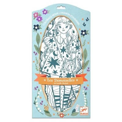 DJECO Комплект хартиени кукли за оцветяване - Анжели и приятели - 32см - djeco (DJ09547)