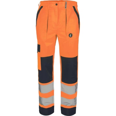 Cerva MAX NEO HV LADY dámské HIVIS pracovní nohavice do pasu s reflexními pruhy HV oranžová