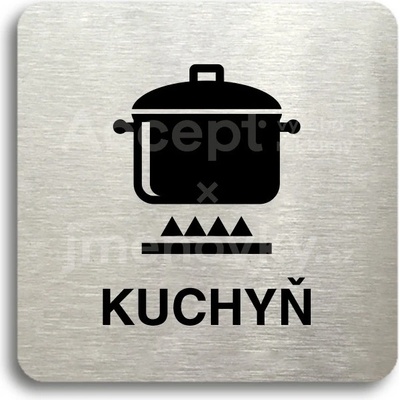 ACCEPT Piktogram kuchyň - stříbrná tabulka - černý tisk bez rámečku