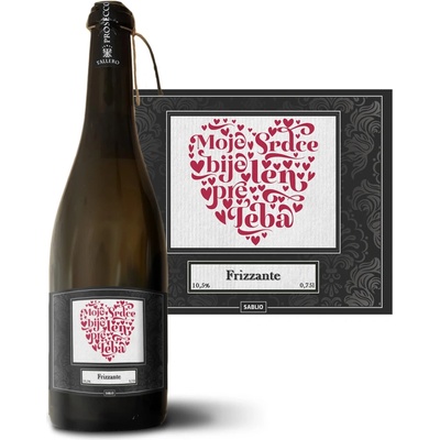 Sablio Moje srdce bije iba pre Teba Prosecco biele suché šumivé víno 10,5 % 0,75 l (holá fľaša)