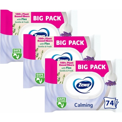 Zewa Calming BigPack Vlhčený 3 x 74 ks