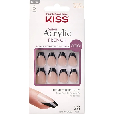 Kiss čierny french SF001 Salon Acrylic French28 ks