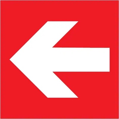 Značka Smerovka k zariadeniu PO (vľavo, vpravo), plast, 200x200 mm