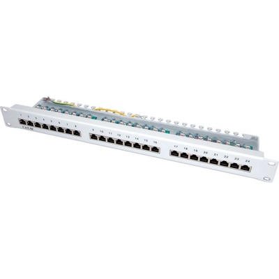 Roline VALUE 26.99. 0329 : : Cat. 5e Patch панел 24-портов, STP, светло сив