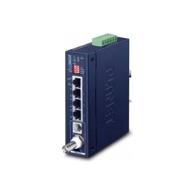 Planet Line Planet IP30 Industrial Gigabit Ethern Extender w/ G. vectoring, 4-Port 10/100/1000T RJ45 (LAN), 1-Port BNC, 1-Port RJ11 (-40 to 75C)