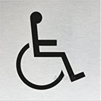 Piktogram Invalida, nerez, čtverec 60 x 60 mm x 1,2 mm