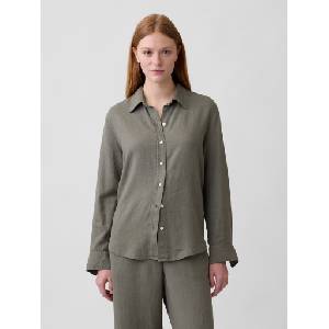 GAP Ленена риза Easy Shirt GAP GAP | Zelen | ЖЕНИ | S