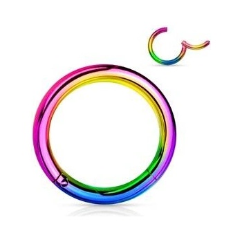 Šperky4U piercing segment kruh duhový K01039W-1612