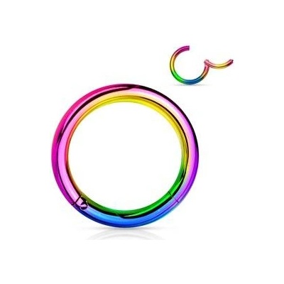 Šperky4U piercing segment kruh duhový K01039W-1612
