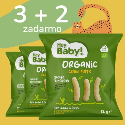 Hey Baby! Kukuričné chrumky s príchuťou syra BIO 12 g