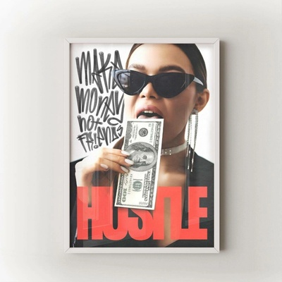 Hustle Velikost: 70x100 cm, Rám: Bílý