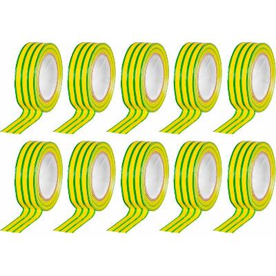 Strend Pro Izolačná páska 19 mm x 10 m zelenožltá 10 ks