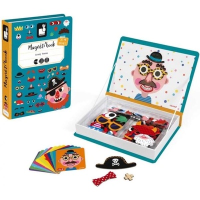 Janod Magnetibook Забавни лица момчета Магнитна книга за деца