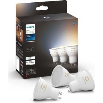 Philips Chytrá žárovka Hue Bluetooth, 4,3W, GU10, White Ambiance, 3ks