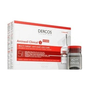 Vichy Dercos Aminexil Clinical 5 cielená starostlivosť proti vypadávaniu vlasov pre mužov Multi-Target Anti-Hair Loss Treating Care 21 x 6 ml