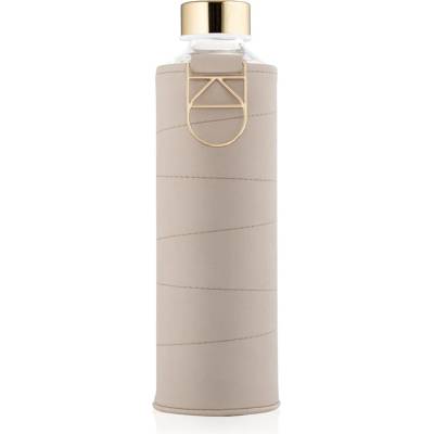 EQUA Mismatch стъклена бутилка за вода + опаковка от изкуствена кожа боя Beige 750ml
