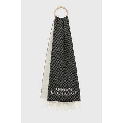Armani Exchange Вълнен шал Armani Exchange в черно с принт (944302.3F152)