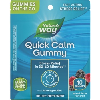 Nature's Way Quick Calm Ashwagandha + L-Theanine, 10 желирани таблетки, Nature's Way (14653)