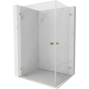 Mexen Lunar-B Duo душ кабина с отварящи се врати 90 x 85 см, прозрачна, златна - 832-090L-085P-50-00 (832-090L-085P-50-00)