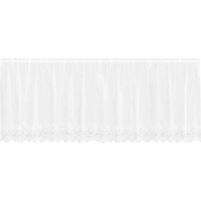 Čipkový Závěs se záclonami Bílá 100 x 400 cm Polyester