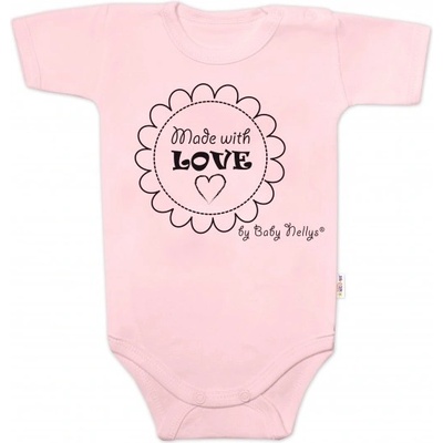Body krátky rukáv Baby Nellys Made with love ružové