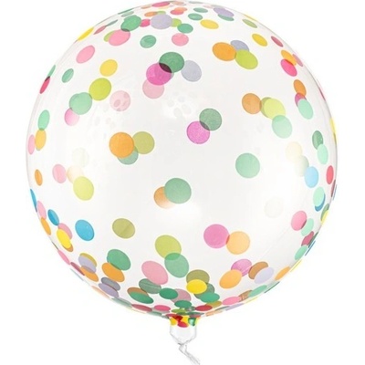 Party Deco ORB16 2 000 Priehľadný balón s konfetami 40cm Farebné