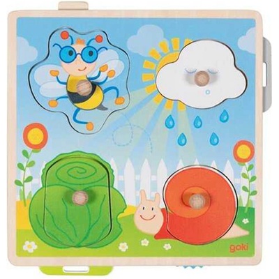 Goki Дървен пъзел Goki - Градина, със скрити картинки (57340)