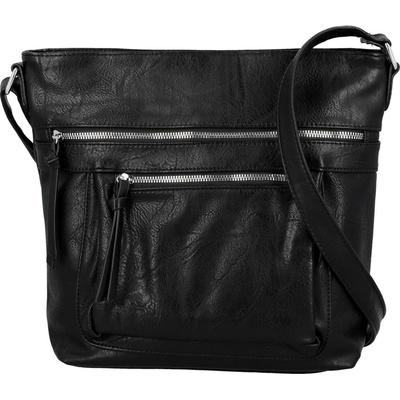 Trendy dámská koženková crossbody kabelka Zeta černá