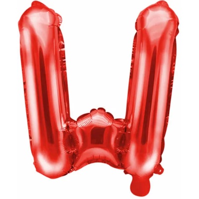 PartyDeco Балон от фолио Mini - Буква W 35см червен