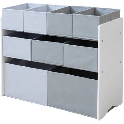 Органайзер-етажерка за играчки Ginger Home - С 9 кутии, сив (JWTR-3090-1)