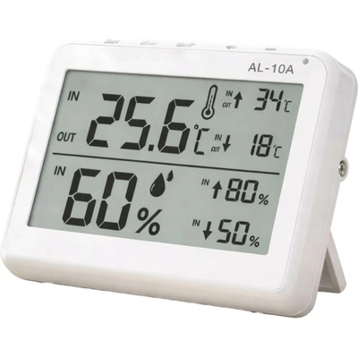 Verk 09237 LCD meteorologická stanice s teploměrem, sondou a vlhkoměrem, bílá