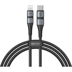 Baseus MFI сертифициран USB-C към Lightning кабел за Apple устройства с Lightning порт (180 см) - Baseus BMX Double-Deck USB-C to Lightning Cable PD 18W (CATLSJ-BG1) (черен) (CATLSJ-BG1)