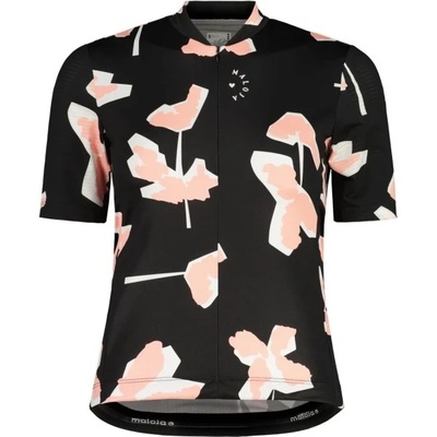 Maloja Дамска фланелка с къс ръкав за колоездене Maloja Women's HochgallM. 1/2 Cycling jersey - Deep Black Sunleaf (156-3045-0114)