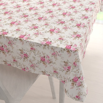 Biante Dekorační obdélníkový ubrus PML-107 Růžové růžičky na bílém 140x180 cm